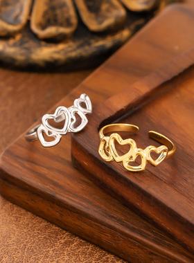 钛钢不规则开口轻奢戒指