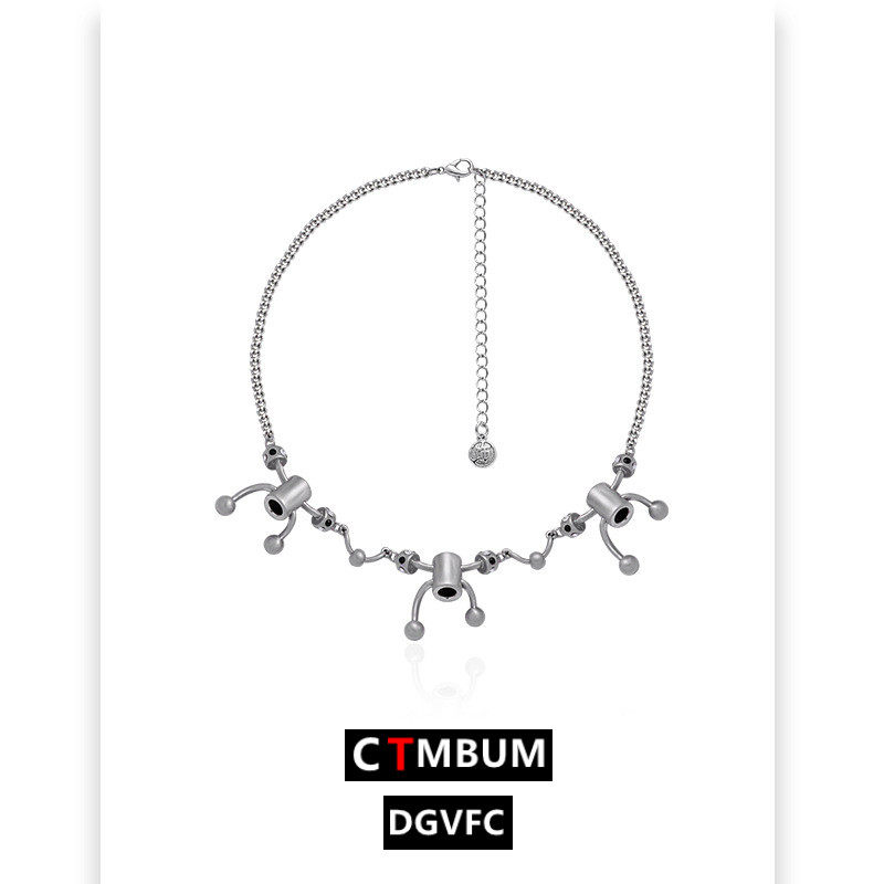 黑钻机器人项链轻奢嘻哈辣妹气质锁骨链链条网红时尚冷淡风项饰女