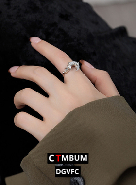 原创月亮肌理戒指女ins欧美风高