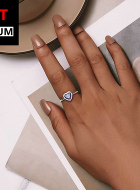 饰品跨境爆款纯银s925锆石万圣节复古彩色爱心戒指心形指环饰品女