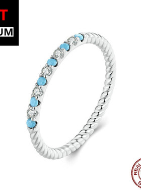 艾芙乐复古时尚蓝色松石戒指s925