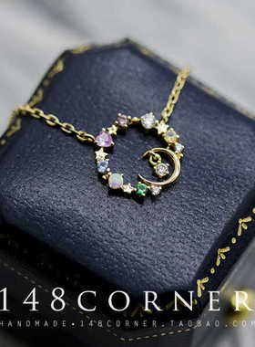 项链925银少女星星月亮