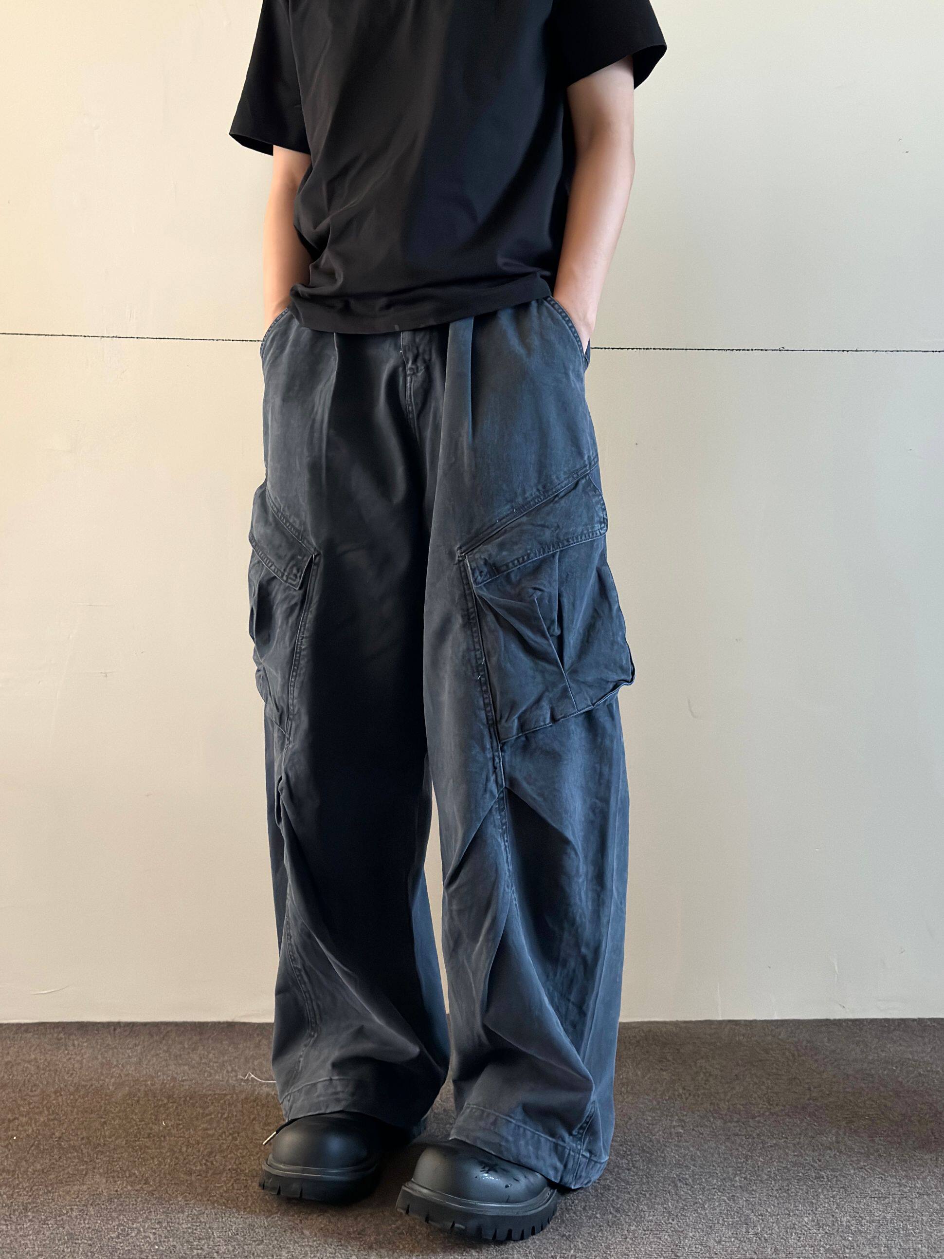 soxiox秋季vintage美式阔腿工装裤男女直筒宽松口袋oversize裤子,男装,休闲裤,淘宝优惠券,粉丝福利购,淘宝优惠卷