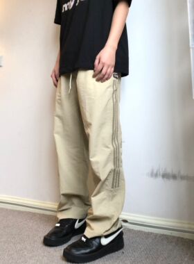 soxiox户外速干裤男款夏季薄款冲锋裤直筒复古高街美式hiphop裤子