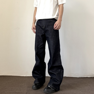 复古cleanfit裤 soxiox夏季 型宽松美式 男女2021m版 子潮 原色牛仔裤