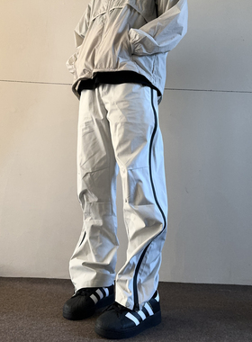 夏季软壳冲锋裤男防风防泼水轻薄速干裤高街复古美式vibe风裤子潮