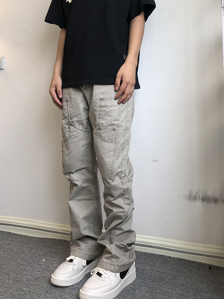 soxiox美式微喇叭工装牛仔裤男款复古cleanfit拼接高级设计感裤子,男装,休闲裤,淘宝优惠券,粉丝福利购,淘宝优惠卷