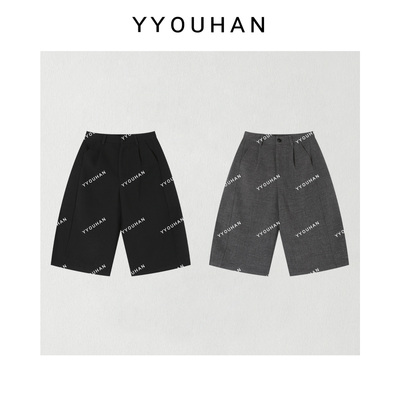 YYOUHAN 2025秋款【视觉】小众极简日系毛呢中裤休闲裤 2509C5903