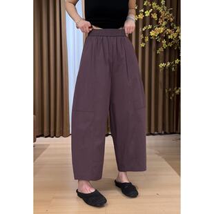 2506C3548 玖了个玖 2025夏季 极简百搭立体剪裁9分女夏季 松紧裤
