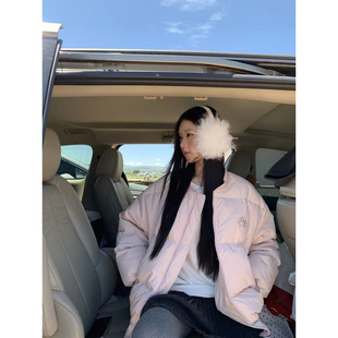 红人馆羽绒服女款冬季2026新款巨好看的短款粉色休闲外套棒球服