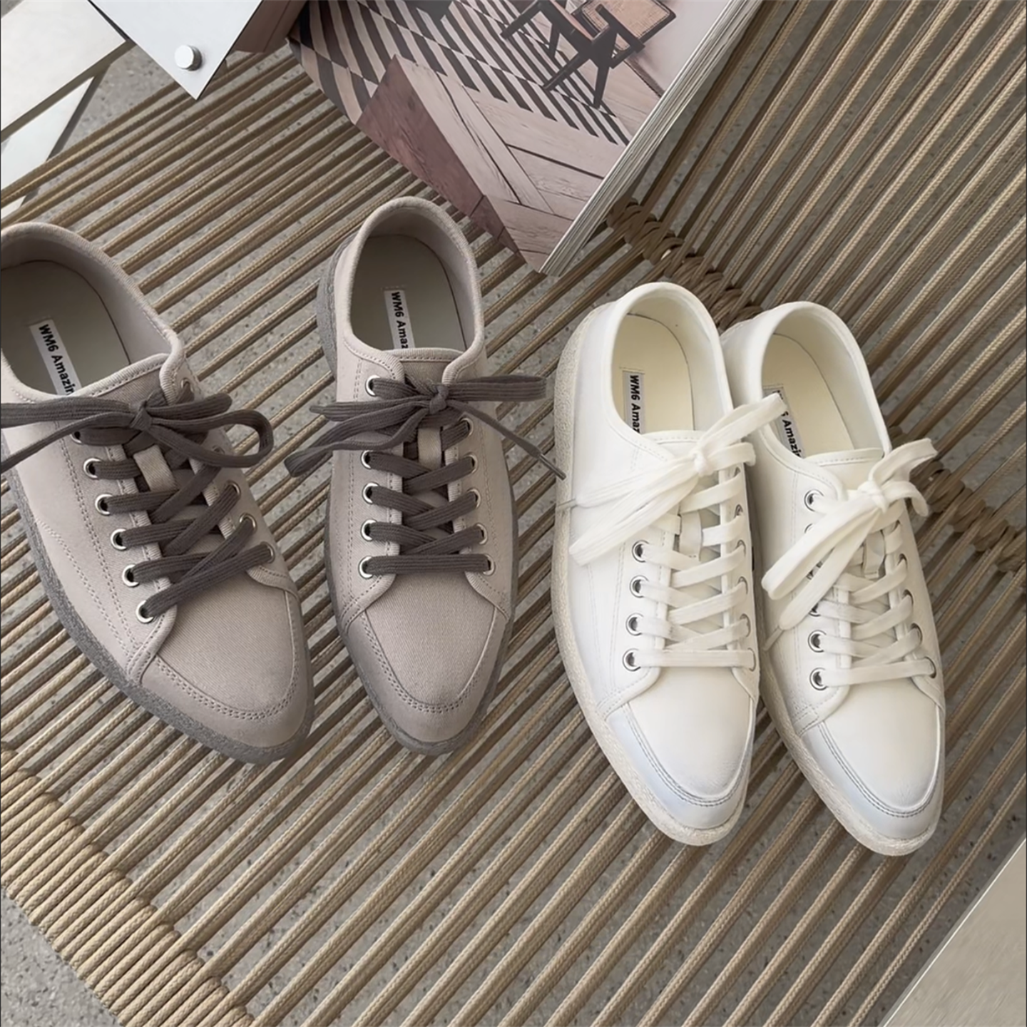 WM6女鞋2026春新款欧货真皮做旧系带厚底帆布鞋德训鞋休闲板鞋潮,女鞋,德训鞋,淘宝优惠券,粉丝福利购,淘宝优惠卷