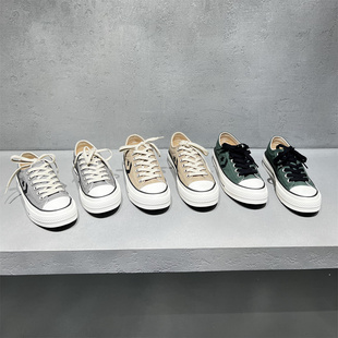 休闲板鞋 欧洲站女鞋 帆布鞋 欧货真皮圆头系带平底韩版 潮 2026春新款