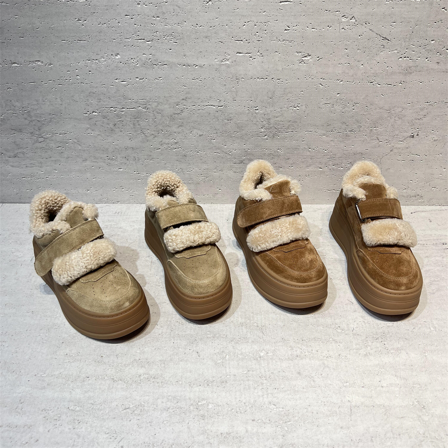 真皮厚底加绒保暖运动鞋休闲板鞋