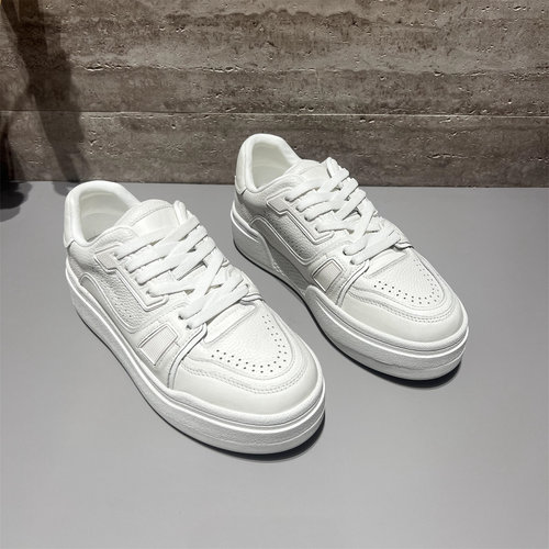 欧货真皮系带厚底小白鞋休闲板鞋