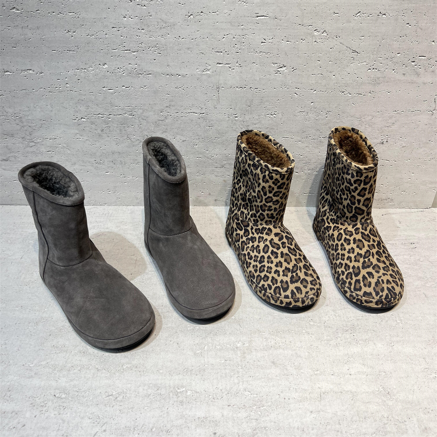 欧货真皮磨砂套筒加绒保暖雪地靴