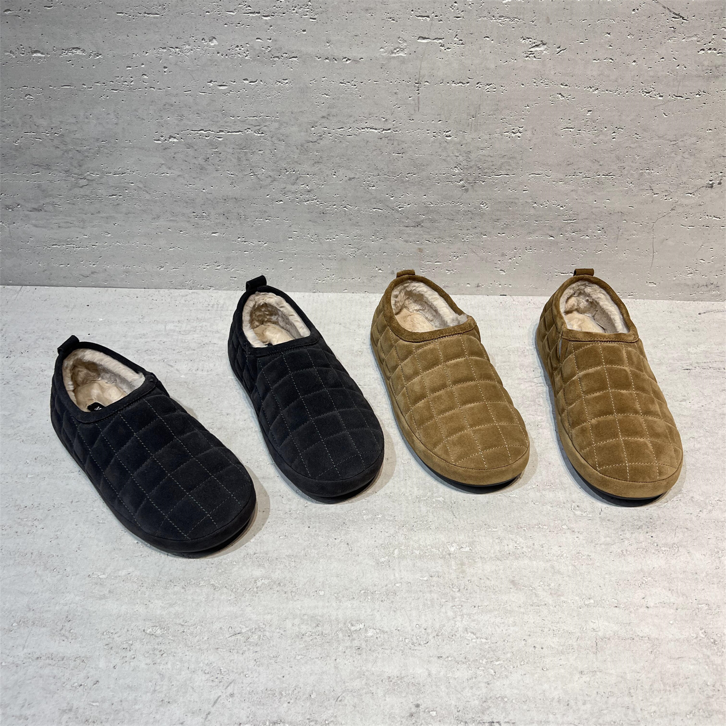 真皮羊毛保暖平底勃肯鞋乐福鞋潮