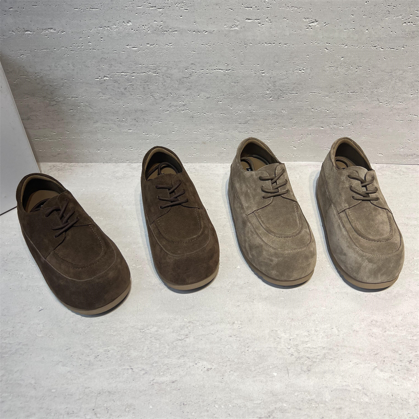 真皮系带厚底增高勃肯鞋乐福单鞋