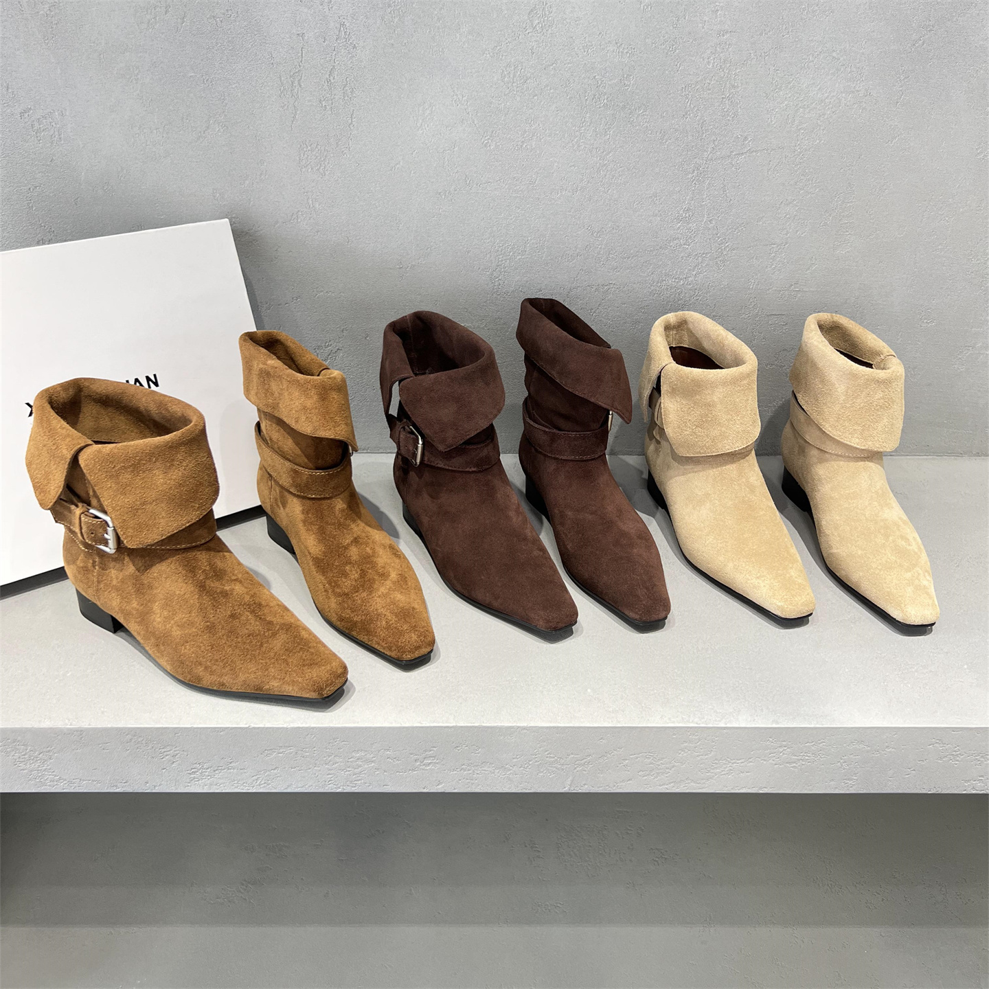 欧货真皮磨砂皮切尔西短靴马丁靴