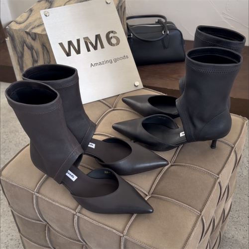 wm6真皮性感时尚高跟短靴马丁靴