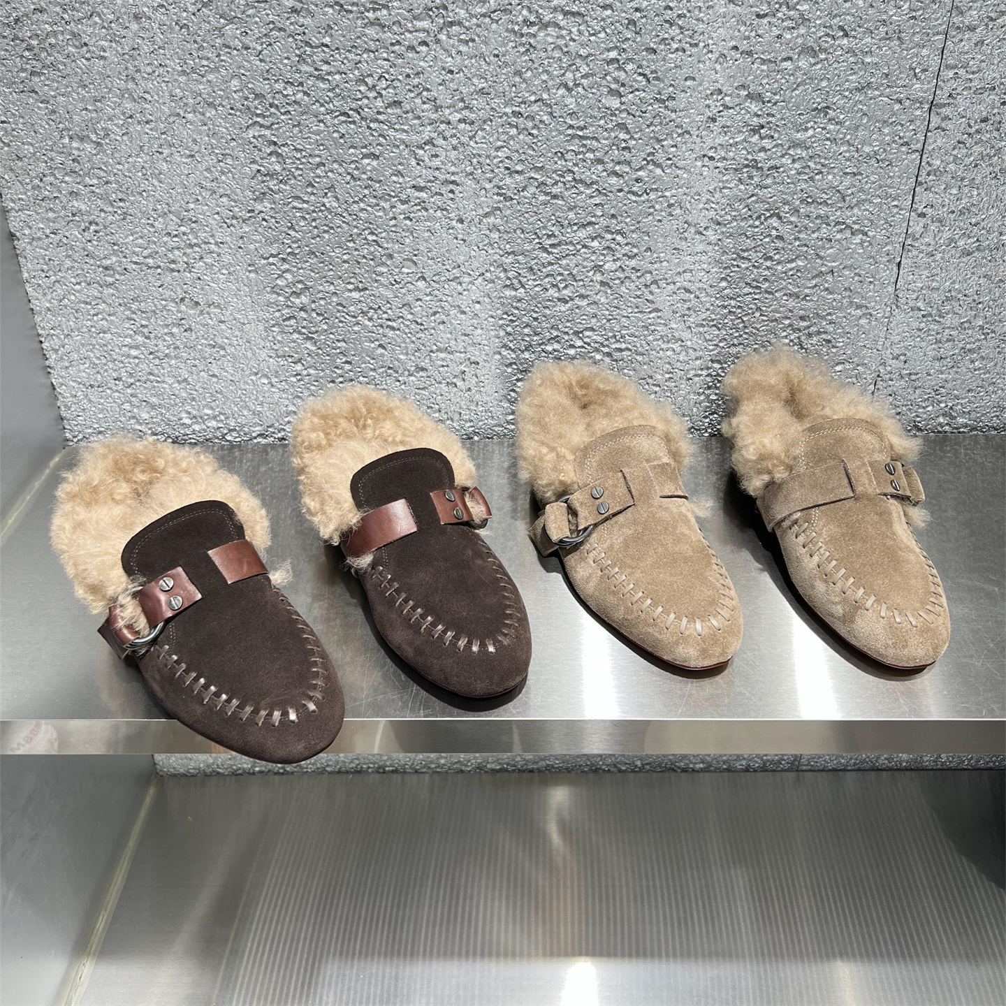 欧洲站乐魔加绒保暖乐福鞋勃肯鞋