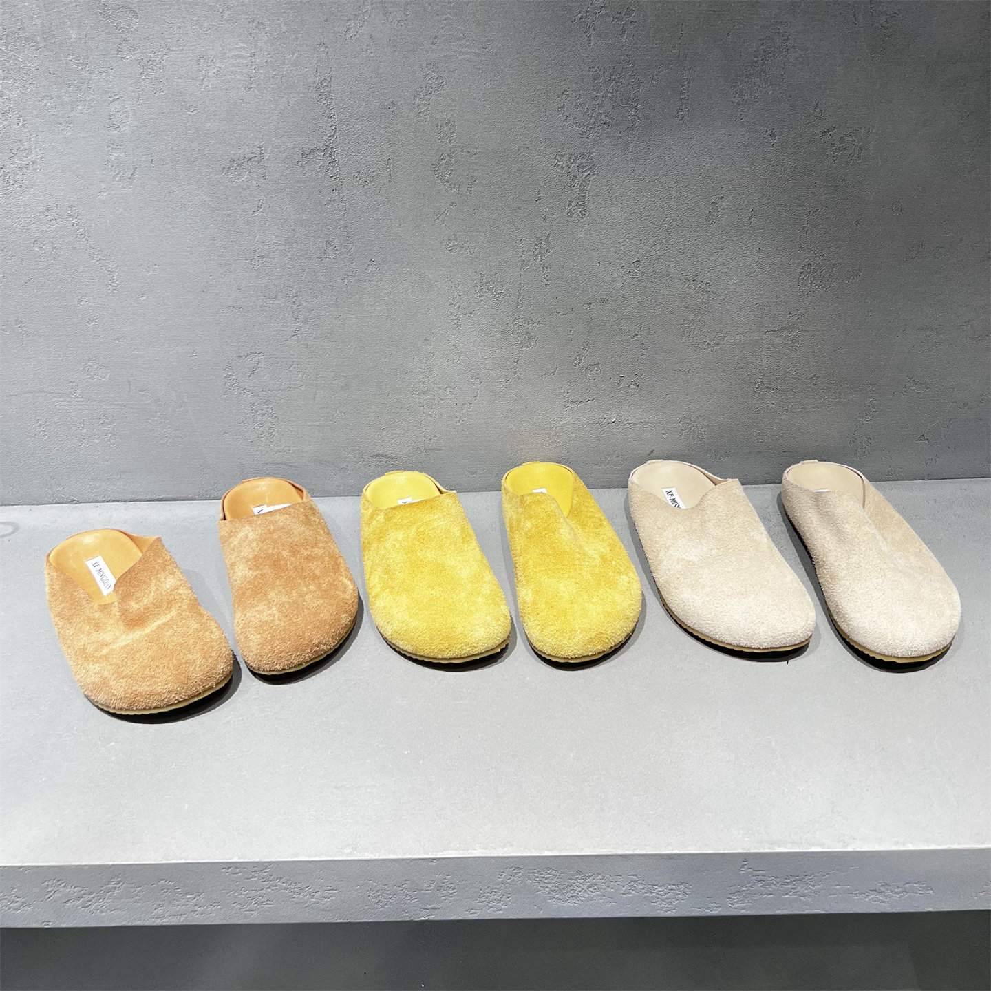 欧洲站女鞋2026春新款欧货真皮磨砂皮厚底勃肯半拖鞋懒人包头拖鞋