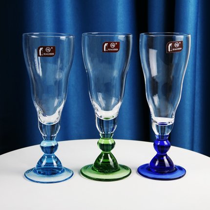欧式无铅彩色玻璃杯果汁杯饮料杯创意个性冷饮杯甜品杯商用奶昔杯