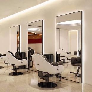 网红美发店镜子带灯发廊专用理发镜台剪发镜壁挂式落地理发店镜子