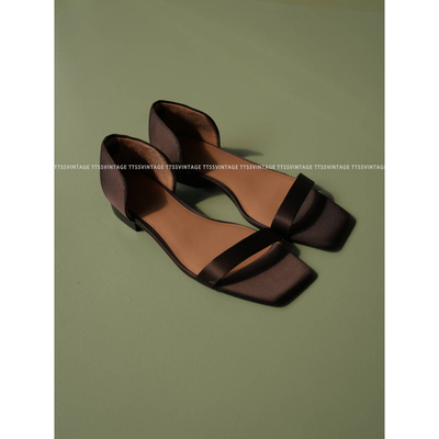 小众真丝一字罗马鞋25SS