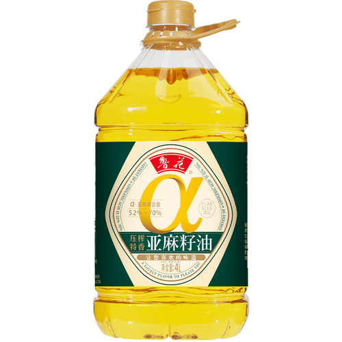 鲁花亚麻籽油4L*1 食用油 粮油煎炒烹炸凉拌