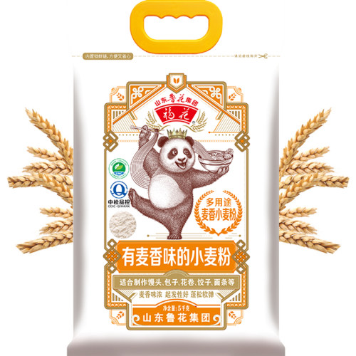 【鲁花直营】福花（熊猫系列）多用途麦香小麦粉5kg*1 面粉