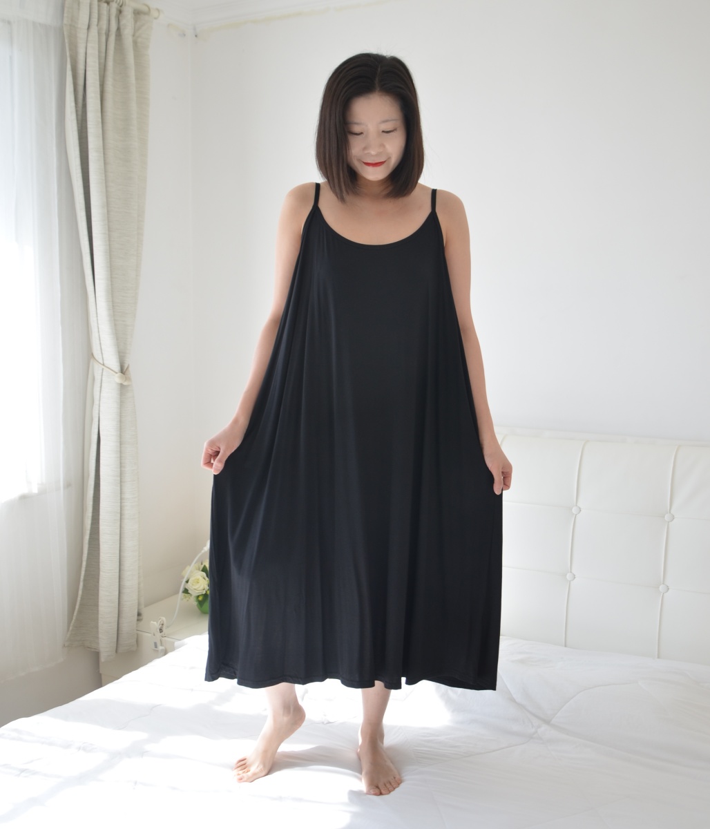 竹纤维夏季大码宽松性感吊带睡裙
