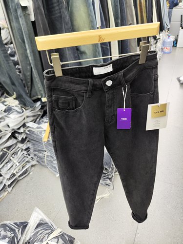 CYS一再云 新款男士休闲时尚百搭休闲修身显瘦抓毛加厚小脚牛仔裤