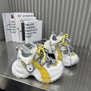 女2233 透气厚底老爹鞋 显脚小单鞋 增高休闲运动鞋 女2026春季 新款