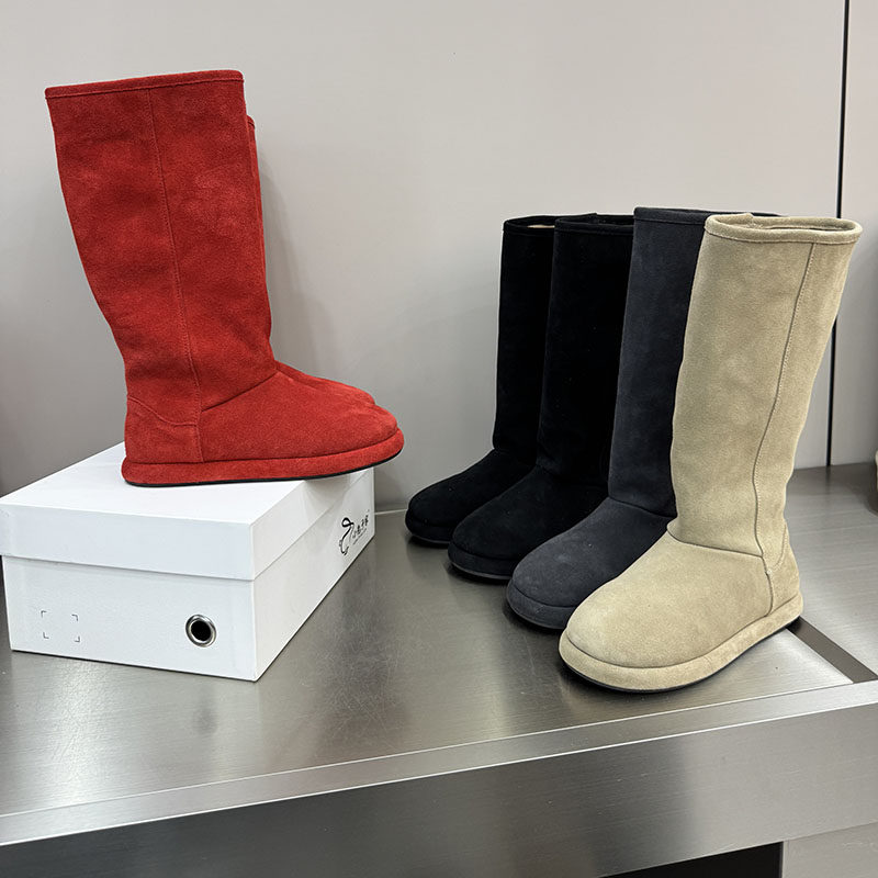 真皮牛反绒马丁靴女高筒平底保暖棉靴四季百搭靴子长靴女靴57-35,女鞋,马丁靴,淘宝优惠券,粉丝福利购,淘宝优惠卷