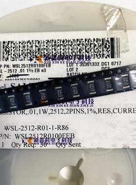 WSL2512R0100FEB 1% 2512  DALE R01F 电流传感电阻 0.01R 75ppm