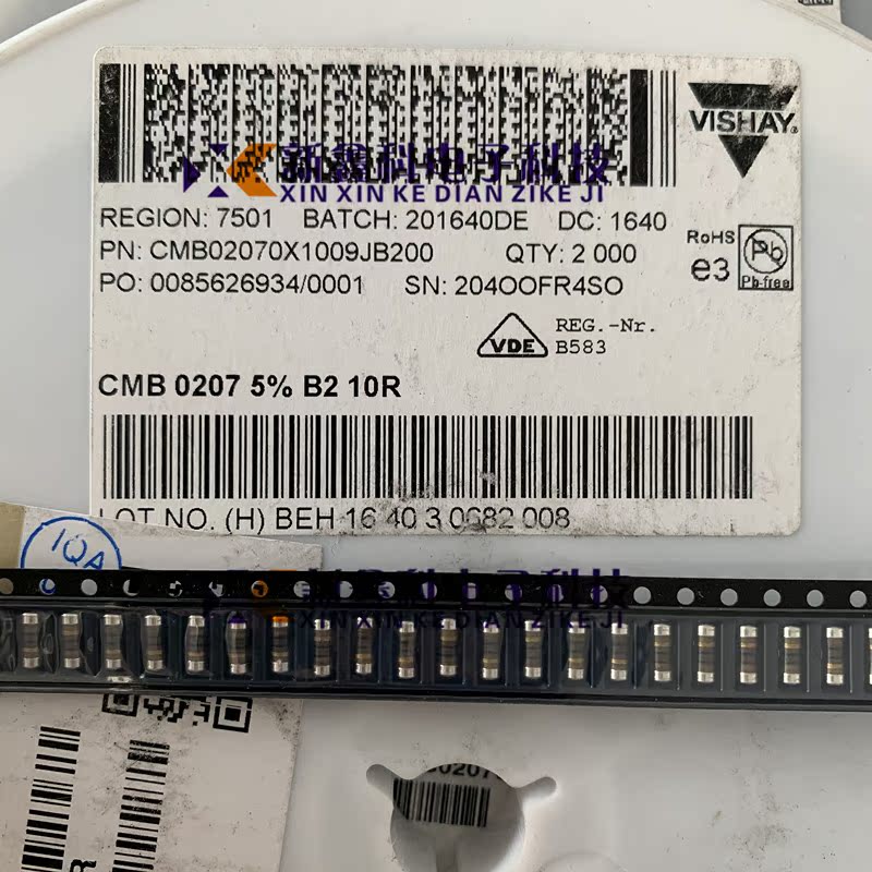 CMB02070X1009JB200 SMD 10OHM 5% 1W 0207 10R 原装现货