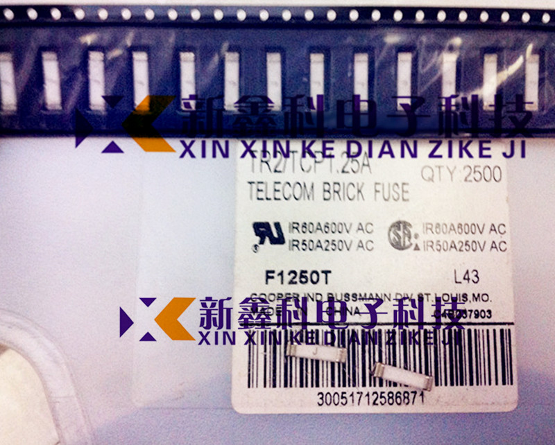 TR2/TCP1.25-R 1.25A 600V F1250T 10x2.77mm JR一次性保险丝