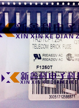 TR2/TCP1.25-R 1.25A 600V F1250T 10x2.77mm JR一次性保险丝