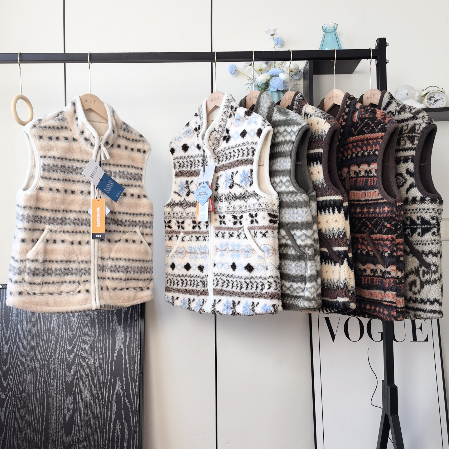 北欧费尔岛提花双面羊羔绒摇粒绒加厚保暧马甲背心叠穿外套女冬季,女装/女士精品,马夹,淘宝优惠券,粉丝福利购,淘宝优惠卷