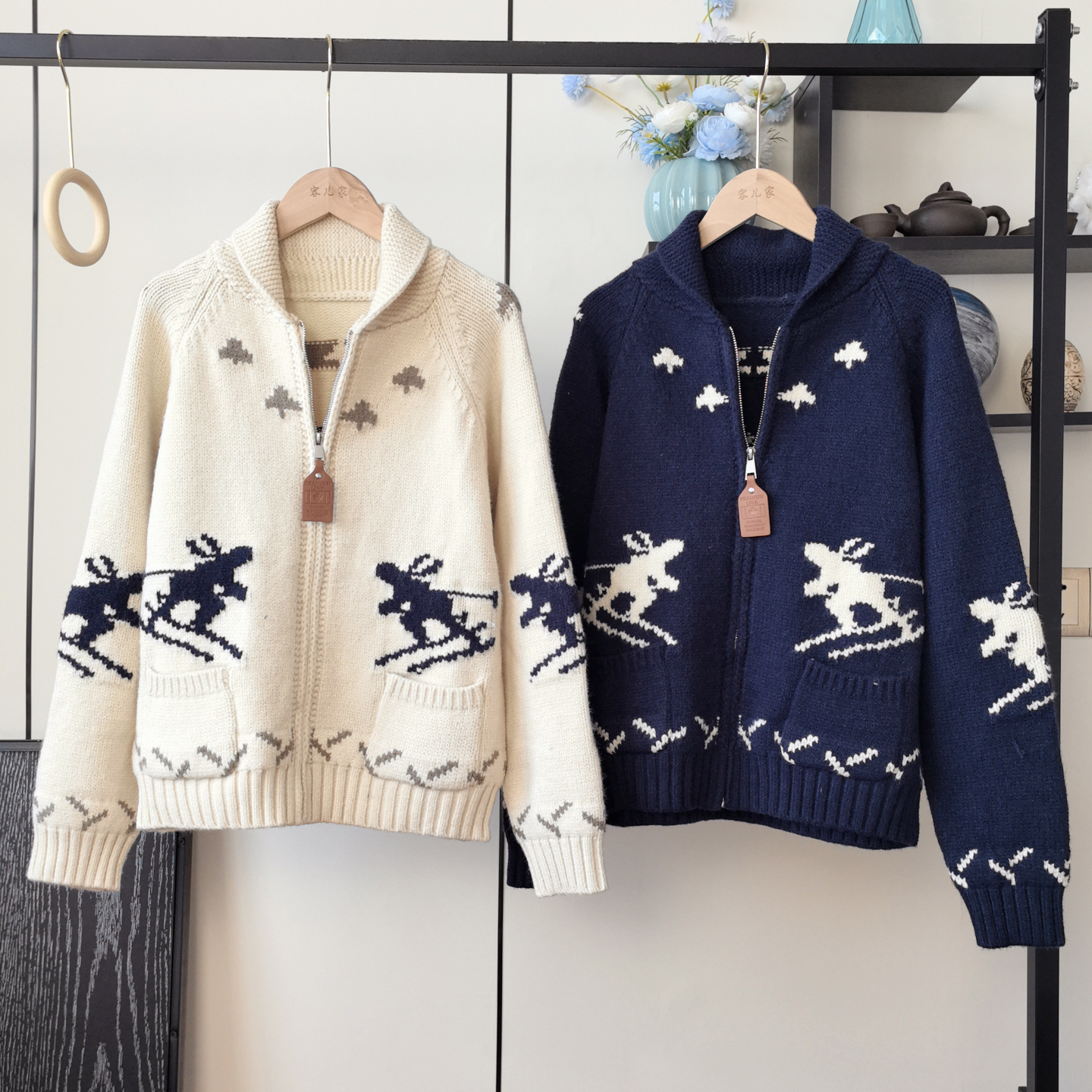 复古氛围感！重工提花慵懒显瘦减龄毛衣开衫女加厚针织外套女秋冬