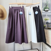 抗皱超态棉法式 伞裙小众设计感显瘦轻薄中长裙高腰a字半身裙女夏