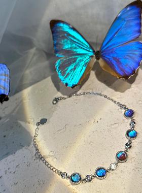 山意SHALL蝴蝶标本手链原创闪蝶翅膀手作ins女生礼物生日礼物惊喜