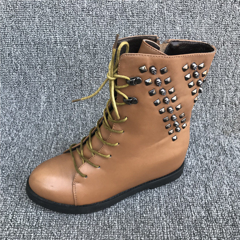 女短靴冬季加绒侧拉链女靴子