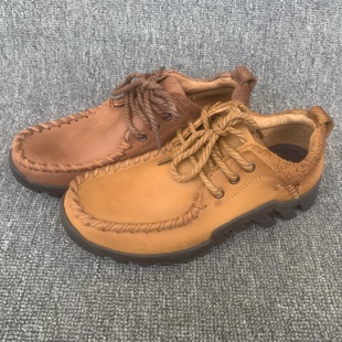 中老年爸爸鞋 尾货清仓真皮男鞋 系带休闲皮鞋 特价 春秋透气舒适断码