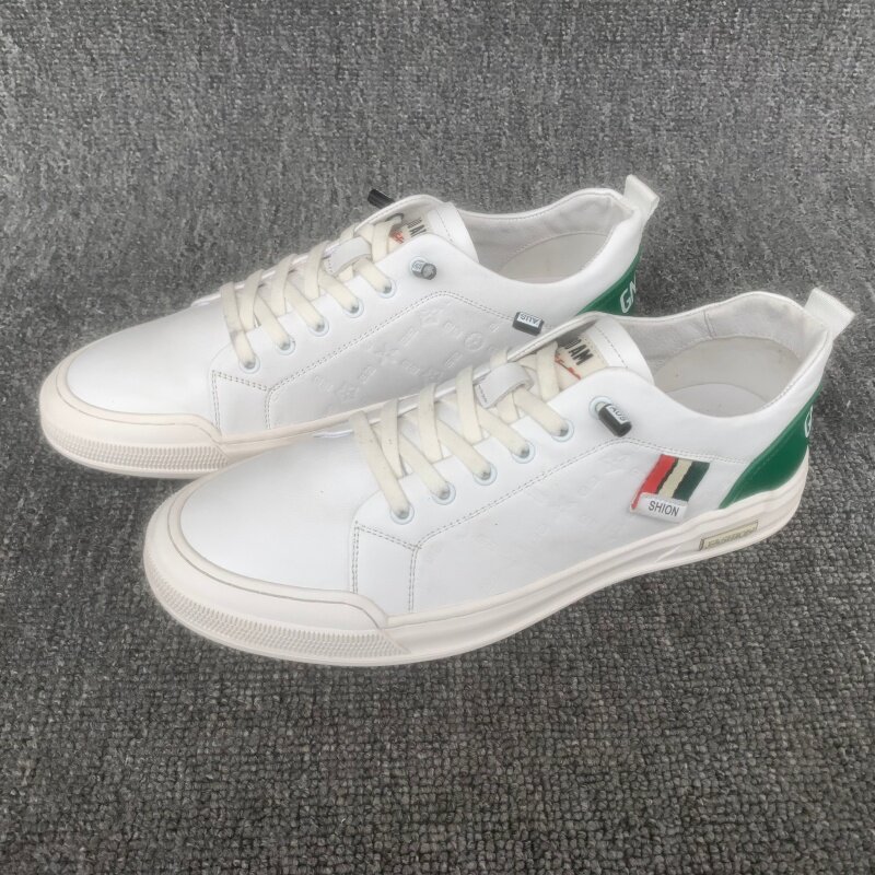 42码撤柜尾货公牛真皮缝线小白鞋男春秋透气低帮板鞋百搭休闲鞋男