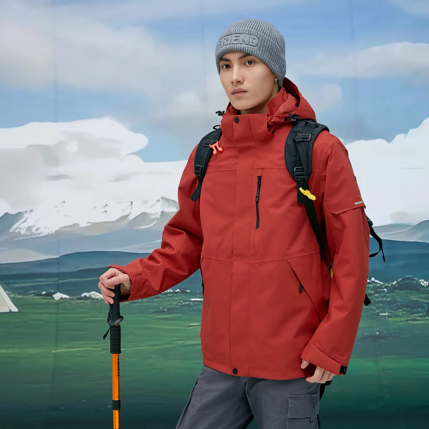 实体店25628国标冲锋衣三合一压胶户外机能男女外套抓绒内胆