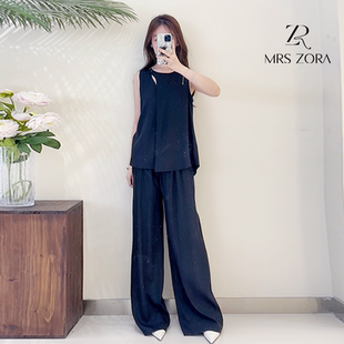 套装 MRS 上衣阔腿裤 ZORA佐拉2025新款 女 黑色无袖