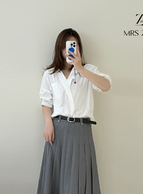 MRS ZORA佐拉2025新款衬衫女白色棉质气质通勤款53AXS1008