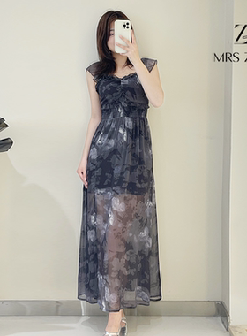 MRS ZORA佐拉2025新款连衣裙黑色修身显瘦气质薄款52D3LQ1160