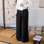 ZORA佐拉女装 薄长拖地裤 春季 西装 MRS 阔腿裤 新款 裤 气质61BKZ1031